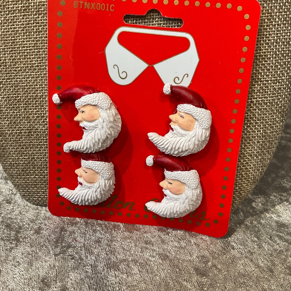 Vintage Santa Button Covers, set of 4